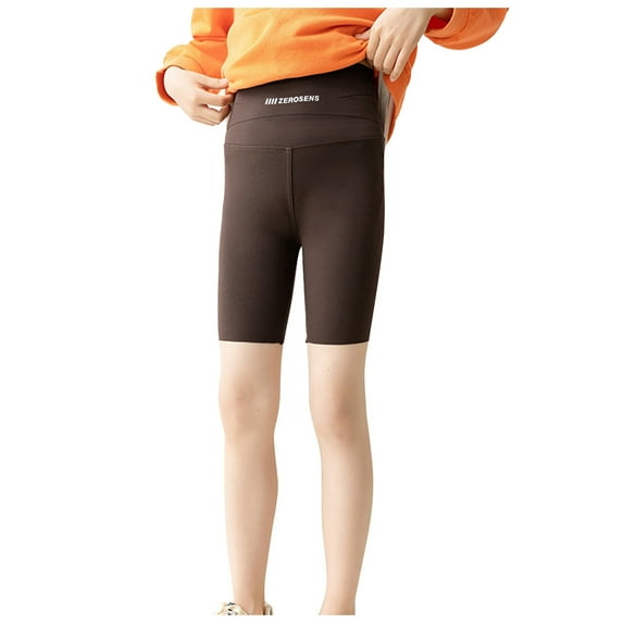 Akiihool Girls Shorts Girls Cotton Undershorts for Dresses Solid Under Dress Shorts Cartwheel Sports Undershorts (Coffee,9-12 Years)