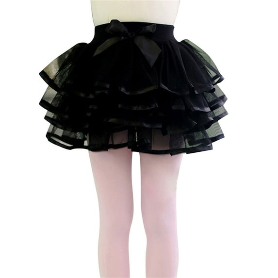 Akiihool Girls Skirt Toddler Girls Layered Tutu Skirt Sparkling Sequin Tulle Dance Skirts (Black,8-10 Years)