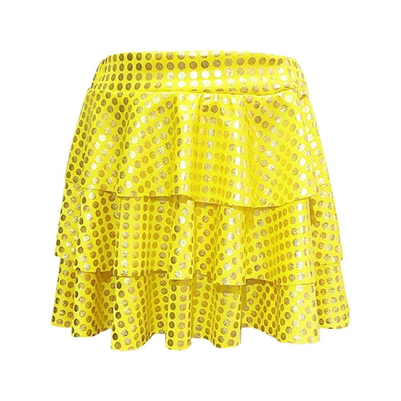 Akiihool Girls Skirts Girls Tutu Skirt Rainbow Toddler Tulle Ballet Dance Skirt (Gold,5-6 Years)