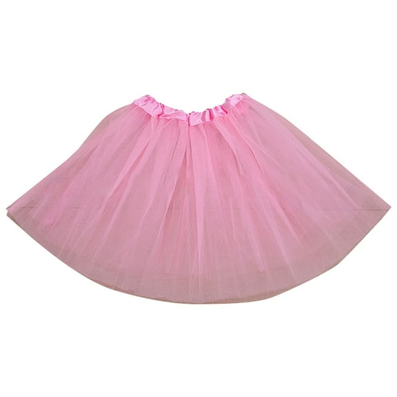 Akiihool Girls Skirts Layered Ballet Tulle Rainbow Tutu Skirt for Little Girls Dress Up (Pink,2-8Years)