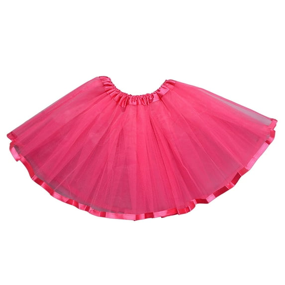 Akiihool Girls Skirts Sequin Skirt for Girls Kids Elastic Waist A-Line Sparlky Mini Skirt with Lining (Hot Pink,3-8 Yesrs)