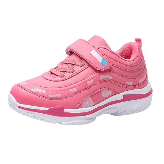 Akiihool Girls Sneakers Kids Girls Fashion Sneaker Lace-Up Athletic Running Shoes(Hot Pink,26)