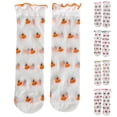 thumbnail image 1 of Akiihool Girls Sock Unisex Kids and Toddlers' Heel Shield and No Show Socks (Orange,3-12 Years), 1 of 3