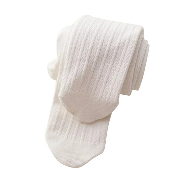 Akiihool Girls Stockings Girls' Smooth Tights(White,4-6 Years)