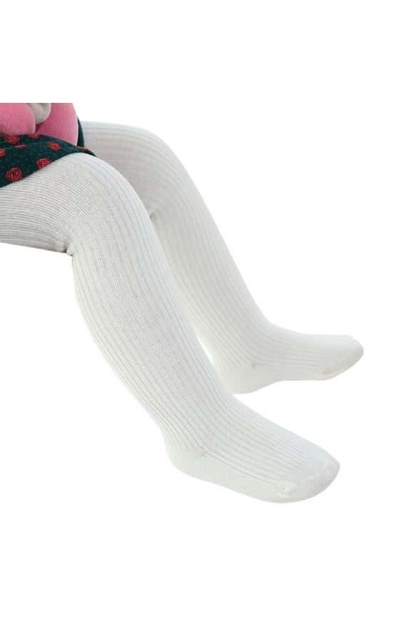 Girls Stockings Girls Tights Baby Tights for Toddler Girls Tights Stockings Elastic Footed Tight Pantyhose for Girls(White,3-6 Months)