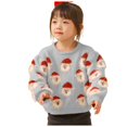 thumbnail image 1 of Akiihool Girls Sweaters Girls' Plain Rib Knit Long Sleeve Crewneck Sweater Casual Drop Shoulder Thermal Pullover Sweater (Grey,4-5 Years), 1 of 5