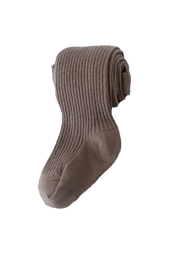 Girls Thick Tights Baby Toddler Girls Footless Ruffled Tights(Coffee,6-7 Years)