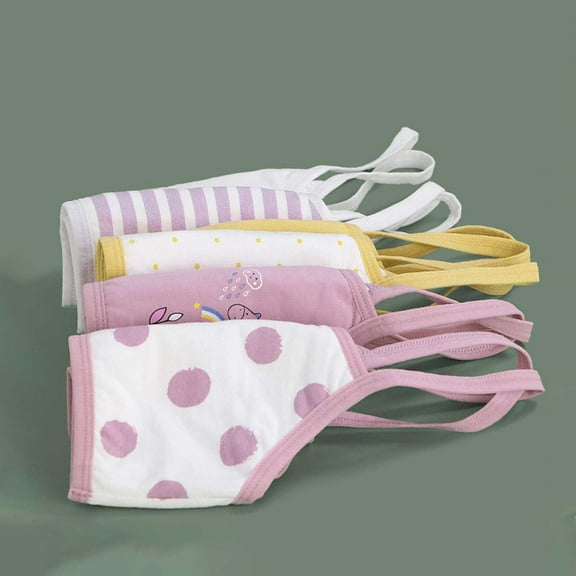 Akiihool Girls Training Bras Girls Seamless Training Bras Adjustable Straps Sports Bras (Yellow,10-12 Years)