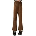 thumbnail image 1 of Akiihool Girls Uniform Pants Pull on Toddler Girls' Pull-On Pants for Kids Loose Street Hop Dance (Coffee,5-6 Years), 1 of 5