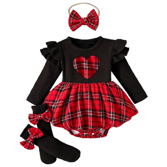 Akiihool Going Home Outfit Baby Baby Girls Ribbed Bodysuit Outfits Spring Winter Clothes Black,9-12 Months
