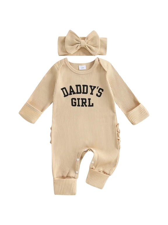 Going Home Outfit for Baby Girl Baby Long Sleeve Cute Romper Bodysuit Winter Outfit Clothes Beige,Newborn
