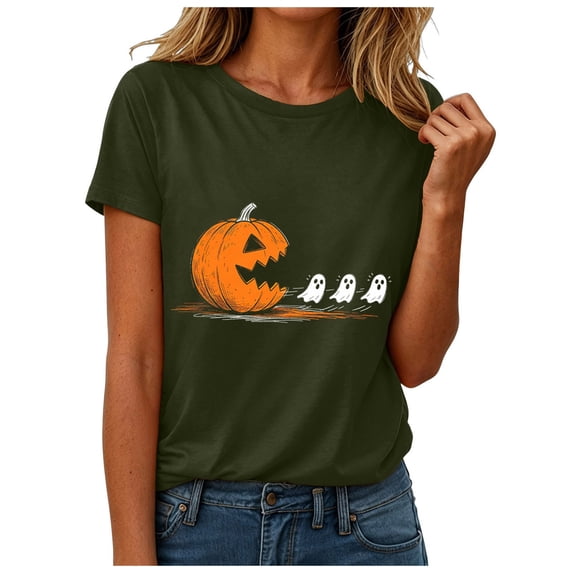 Akiihool Halloween Shirts for Women Halloween Shirts Womens Witch Tshirts They Missed One Shirt Spooky Tee Tops (AG,S)