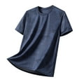 thumbnail image 1 of Akiihool Heavy Oversized T Shirt Men Mens Casual Basic T Shirt Slim Fit Pullover Lightweight Short Sleeve Tops(Dark Blue,3XL), 1 of 7