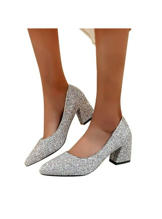 eczipvz Womens Shoes High Heels for Women Dressy Womens Open Toe High  Heeled Sandals Ankle Strap Wedding Dress Shoes,Silver 
