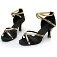 thumbnail image 1 of Akiihool High Heels for Women Dressy Women's Strappy Open Toe Women's Two Strap Open Toe (Black,8), 1 of 4