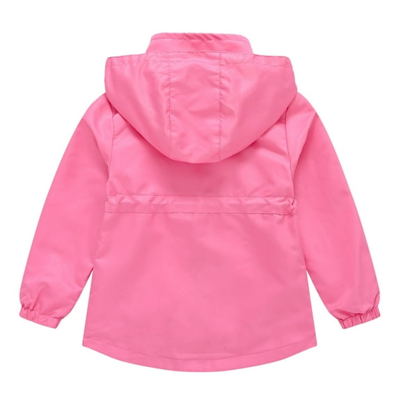 Akiihool Jacket Girl with Hood Girls and Toddlers' Quarter-Zip Kids and Toddler Girls'Print Water-Resistant Jacket (Hot Pink,7-8 Years)