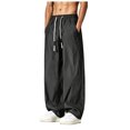 thumbnail image 1 of Akiihool Jogger Men Mens Casual Pants Loose Fit Elastic Drawstring Waist Pants Black,XXL, 1 of 5