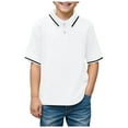 thumbnail image 1 of Akiihool Kid Polo Shirts Boys Boys' Performance Short Sleeve Collared Polo Shirt (White,4-5 Years), 1 of 4