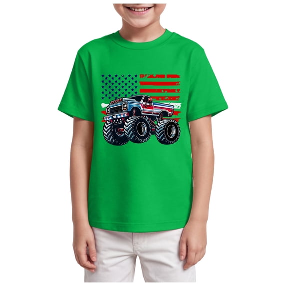 Akiihool Kids American Flag T Shirts Kids USA Shirt for Girls 4th of July Shirts American Flag Tshirt Patriotic Top Independence Day Outfit Girl(Green,7-8 Years)