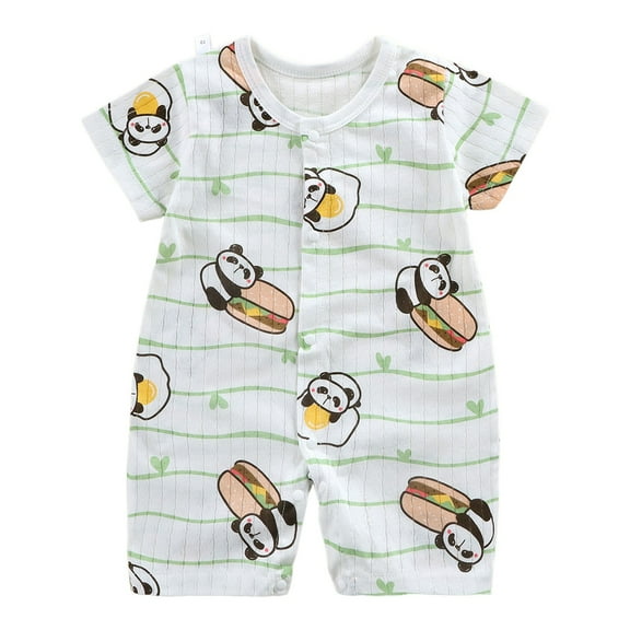 Akiihool Kids Bodysuit Shorts Unisex Baby Short Sleeve Bodysuit Single pieces (Green,0-6 Months)