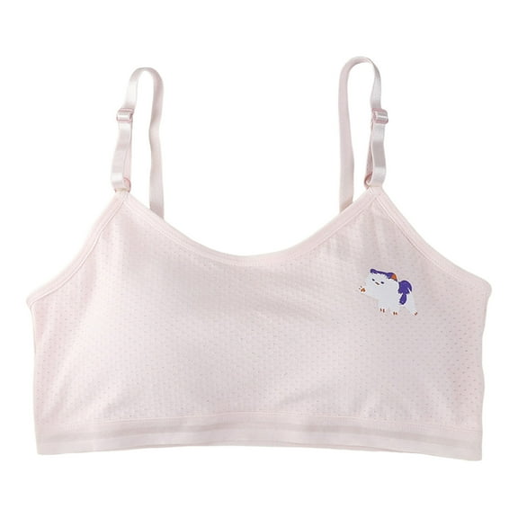 Akiihool Kids Bras for Girls Big Girls Bra Comfort Flex Fit Seamless for Girl Teens with Adjustable Straps, Pull-on Design (Red,12-15 Years)