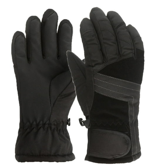 Akiihool Kids Gloves Kids Knit Gloves Full Fingers Winter Gloves Warm Unisex Gloves for Cold Weather Girls Boys Children (Black,One Size)