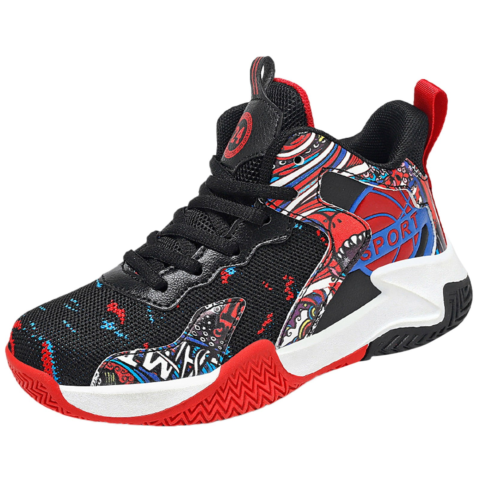 SKYWHEEL Kids Light Up Sneakers - LED Switch, Hook & Loop Strap, Toddler Size 10 To Big Kids 5