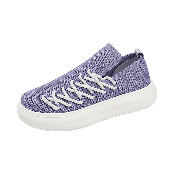 Akiihool Kids Sneakers Boys Girls Boys Tennis Shoes Kids Slip On Sock Sneakers Summer Casual Gym Walking Atheletic Running Sneaker for Little Kid/Big Kid(Purple,34)
