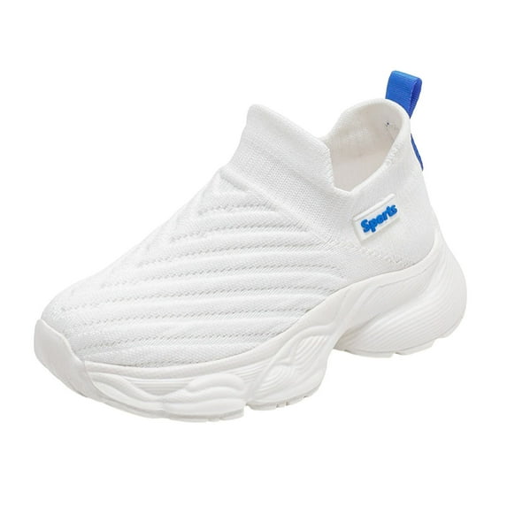 Akiihool Kids Sneakers Boys Girls Sneakers Kids Lightweight Breathable Strap Athletic Running Shoes for Little Kids(White,31)