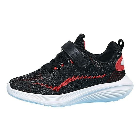 Akiihool Kids Sneakers Boys Girls Toddler Big Kids Shoes Boys Girls Breathable Sneakers Athletic Running Shoes(Black,35)
