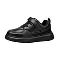 thumbnail image 1 of Akiihool Kids Sneakers Boys and Girls Mesh Lace Shoes Fashion PU Shoes Non Slip Breathable Boots(Black,36), 1 of 4