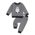 thumbnail image 1 of Akiihool Kids Suits for Boys Boys Matching Outfit Long Sleeve Romper/Sweatshirt+ Solid Pants Fall Winter 2PCS Clothes Set Grey,2-3 Years, 1 of 5