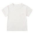 thumbnail image 1 of Akiihool Kids T-Shirts Boys Boys' Short Sleeve Solid Crew Neck T-Shirt, Soft, Comfortable, Relaxed Fit(White,12-18 Months), 1 of 4