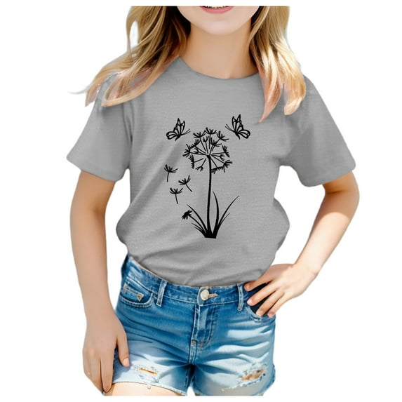 Akiihool Kids Tops Boys Boys Shirts Short Sleeve Shirts for Boys Summer Tshirts Kids Basic T-Shirts Unisex Tees Top Clothes (Grey,3-4 Years)