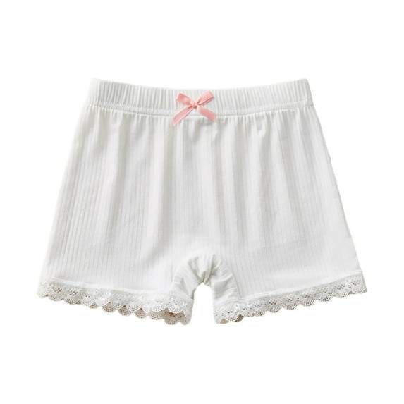 Akiihool Kids Underwear Little Girl Underwear Toddler Panties Big Kids Undies Soft Cotton(White,7-8 Years)