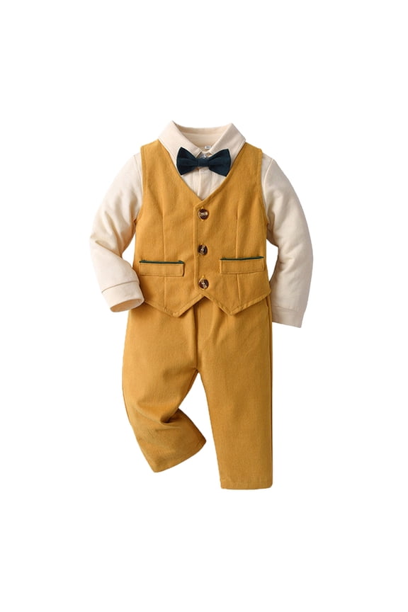 Kids Wedding Outfits Boys Baby Boy Football Outfit Football Crewneck Sweatshirt Jogger Pants 2Pcs Toddler Fall Clothes 6M-4T, Yellow