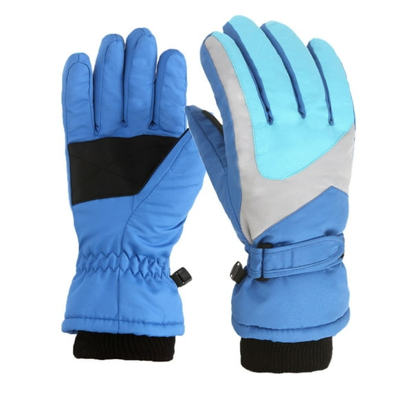 Akiihool Kids Winter Gloves Kids Knit Gloves Full Fingers Winter Gloves Half Finger Mittens Typing Gloves (Blue,Medium)