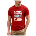 thumbnail image 1 of Akiihool Knitted Shirt Men Men's Slim Fit Short Sleeve Crewneck T Shirt Summer Tees Red,XXL, 1 of 9