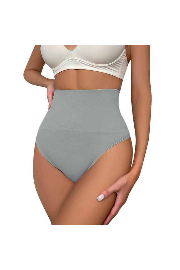 Lifting Shapewear Tummy Control Bodysuit Seamless Sculpting Snatched Waist Body Suit Thong, Gray Size XS