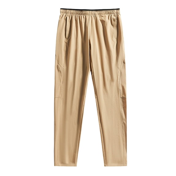 Akiihool Linen Pants for Men Summer Men's Performance Series Extreme Comfort Relaxed Pant for Casual Khaki,L