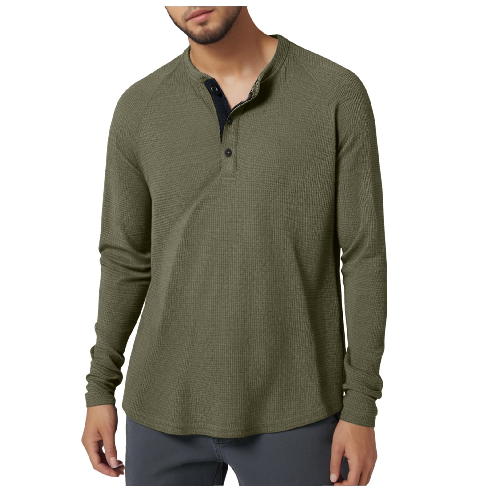 Akiihool Long Sleeve Shirts for Men Men's Henley TShirt Long Sleeve