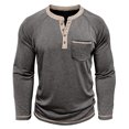 thumbnail image 1 of Akiihool Men's Long Sleeve T-Shirts Cotton Men's Regular Fit Long Sleeve Pocket Summer T Shirt Dark Gray,XL, 1 of 6