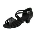 thumbnail image 1 of Akiihool Mary Jane Heels for Girls Toddler/Little Kid/Big Kid (Black,4), 1 of 6
