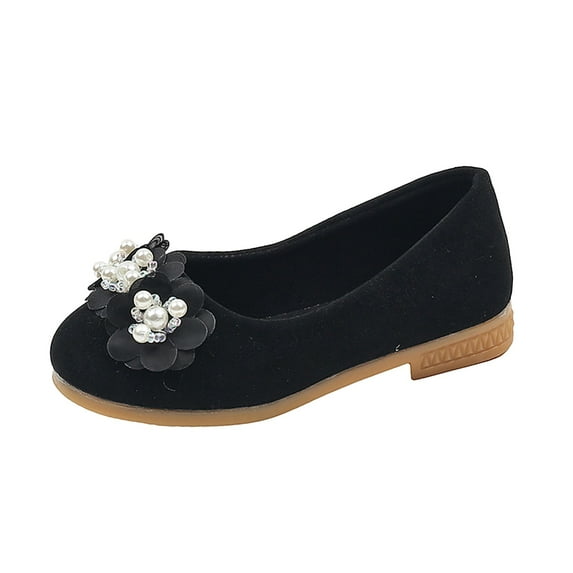 Akiihool Mary Jane Shoes Girls Dress Shoes Mary Jane Flats (Black,11)