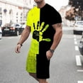 thumbnail image 1 of Akiihool Matching Short Sets Men's Shirt and Shorts Set Short Sleeve Casual Summer Outfits (Yellow,6XL), 1 of 2