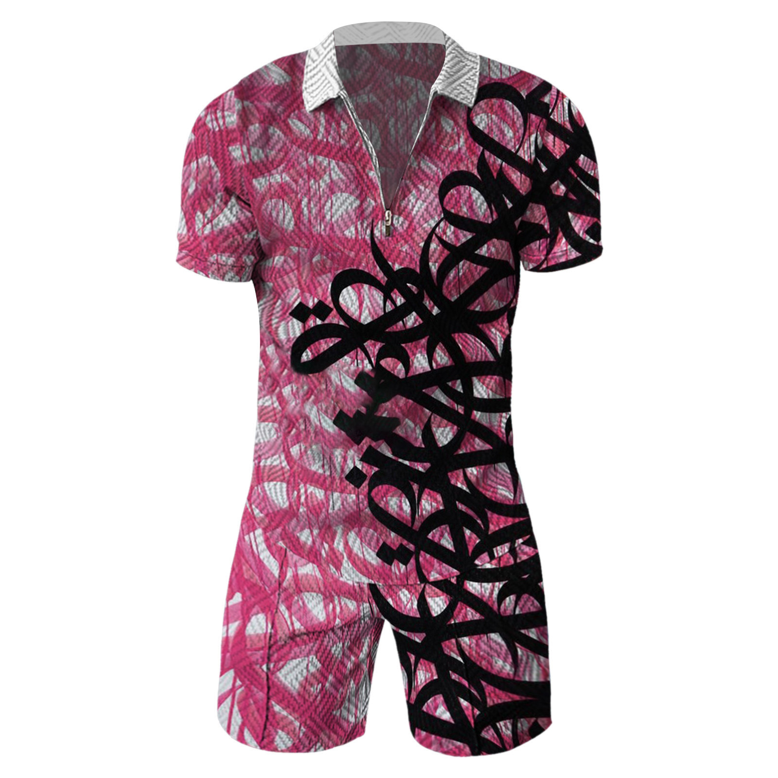 Eisctnd Men's Hawaiian Shirt & Shorts Set - Tropical Floral Print, Summer Beach Short Sleeve Button Down Outfit - View #8