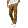 thumbnail image 1 of Akiihool Men Baggy Cargo Pants Men's Extreme Straight Fit Tapered Leg Pant Brown,S, 1 of 8