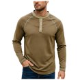 thumbnail image 1 of Akiihool Men Oversized T Shirt Mens T Shirt Long Sleeve Crew Neck Soft Fitted Tees Khaki,XL, 1 of 9