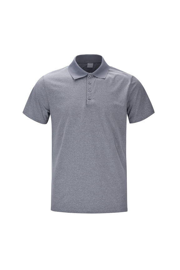 Men Polo Shirt Polo Shirts for Men Wicking Short Sleeve Fitted Collared Mens Polo T Shirt (Grey,M)