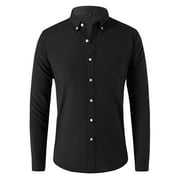 Akiihool Men Shirts Park Men's Tropical Pattern Button Down Shirt (Black,XXL)